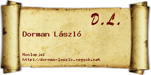 Dorman László névjegykártya